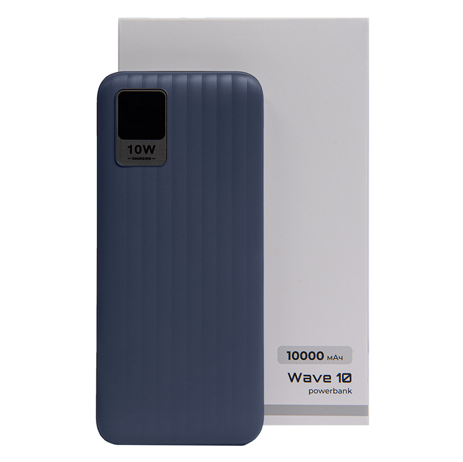 Универсальный аккумулятор OMG Wave 10 (10000 мАч), синий, 14,9х6.7х1,6 см